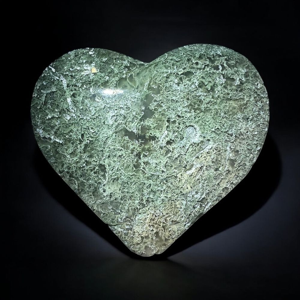 Moss Agate Crystal‎ Heart